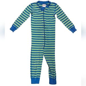 Hanna Andersson Toddler Striped Zip Sleeper Size 90cm blue green organic cotton